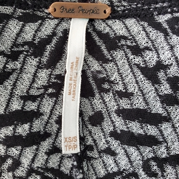 Free People Black White Tapestry Fringe Cardigan - Picture 6 of 6